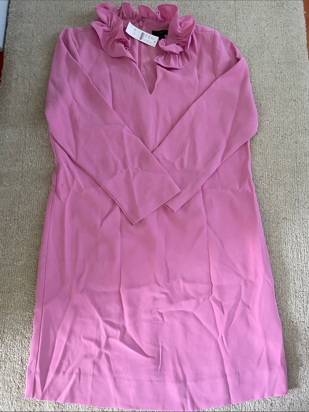 J. Crew Pink Blouse with Soft Ruffle Detail